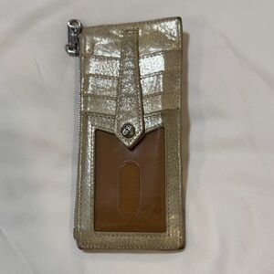 HOBO Metallic Gold and Brown Wallet